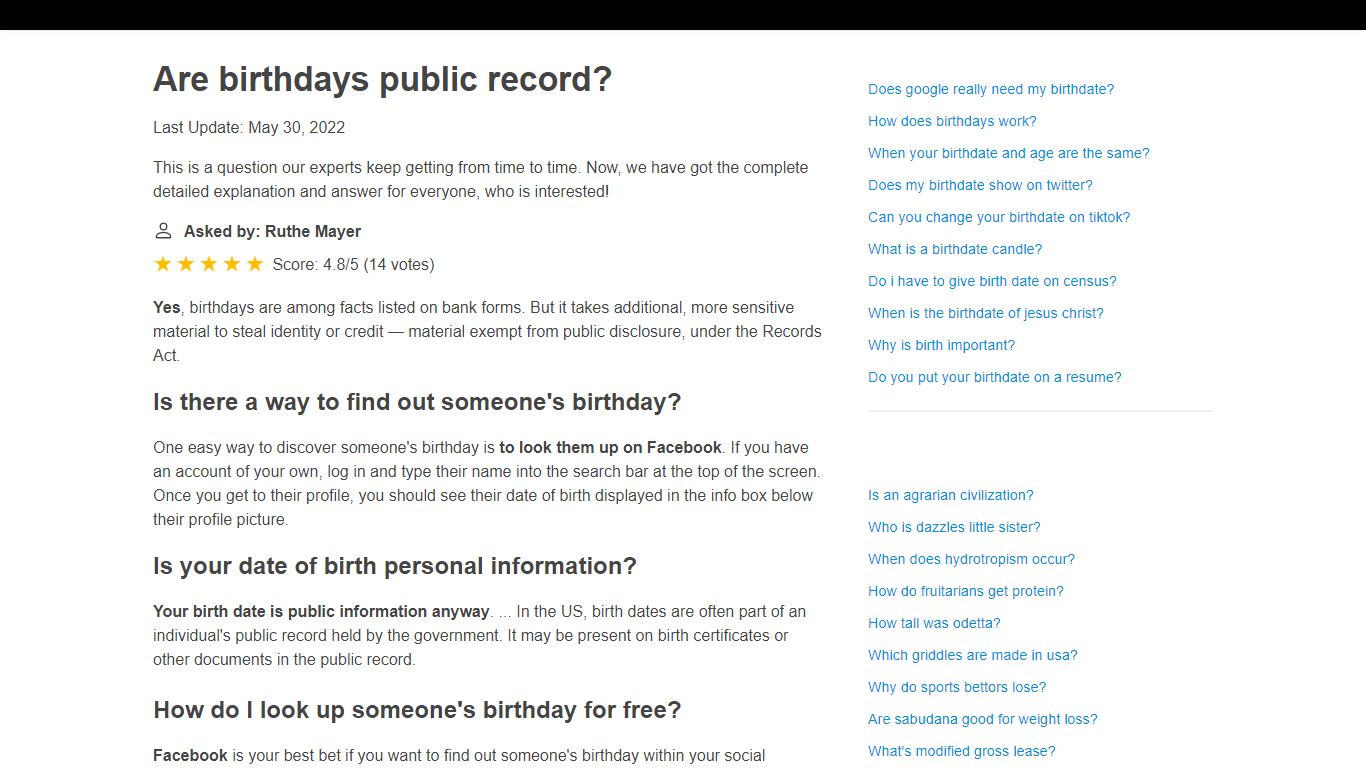 Are birthdays public record? Explained by FAQ Blog